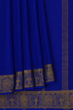 Image of Mysore Binny Crepe Silk Royal Blue Saree