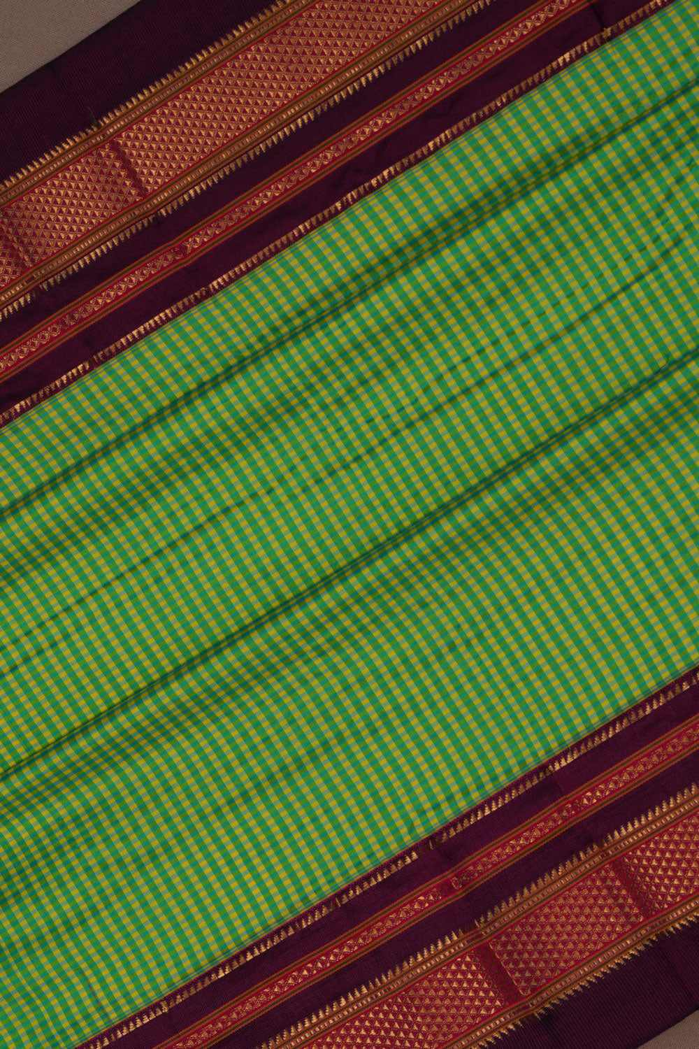 Image of Narayanpet Pure Silk Green Saree