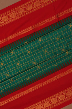 Image of Narayanpet Pure Silk Green Saree