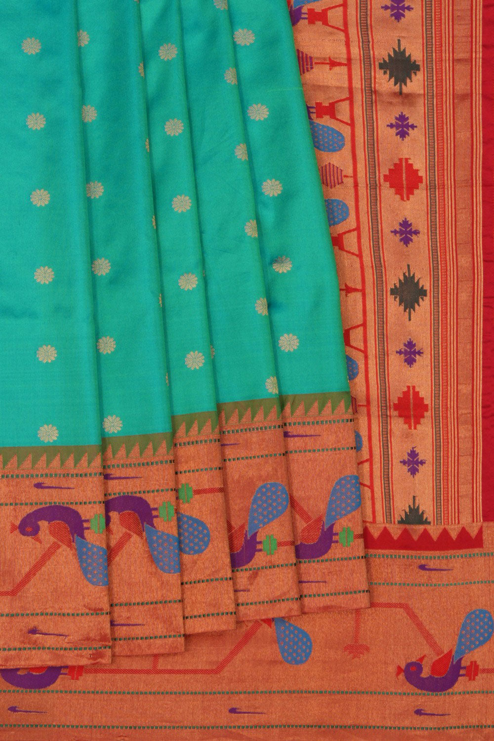 Image of Paithani Sea Green Saree