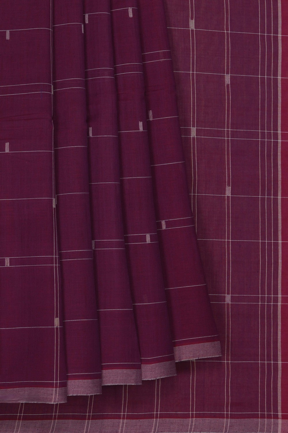 Image of Ponduru Cotton Purple Saree