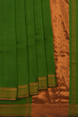 Image of Mangalgiri Silk Green Saree