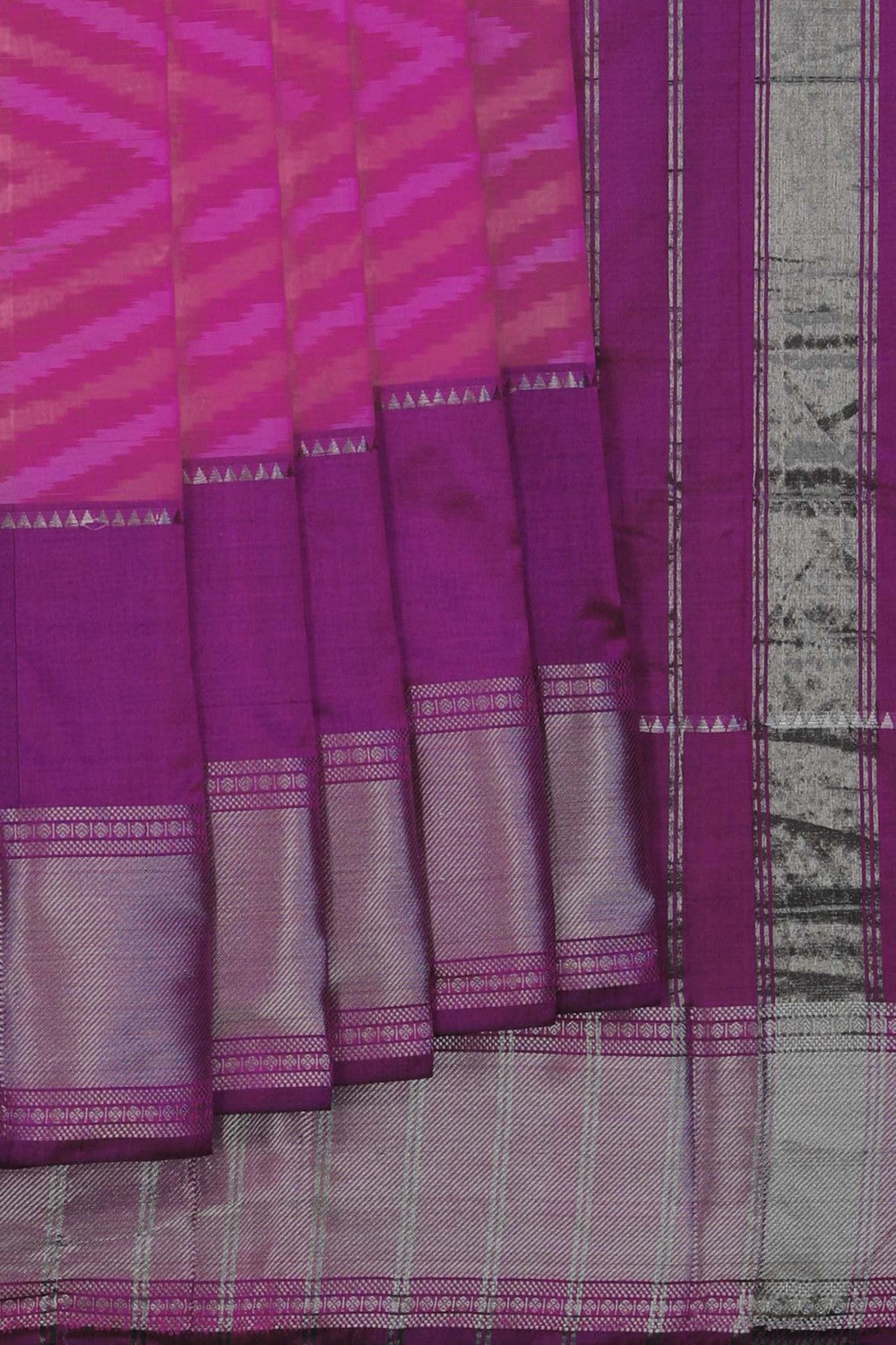 Image of Mangalgiri Silk Pink Saree