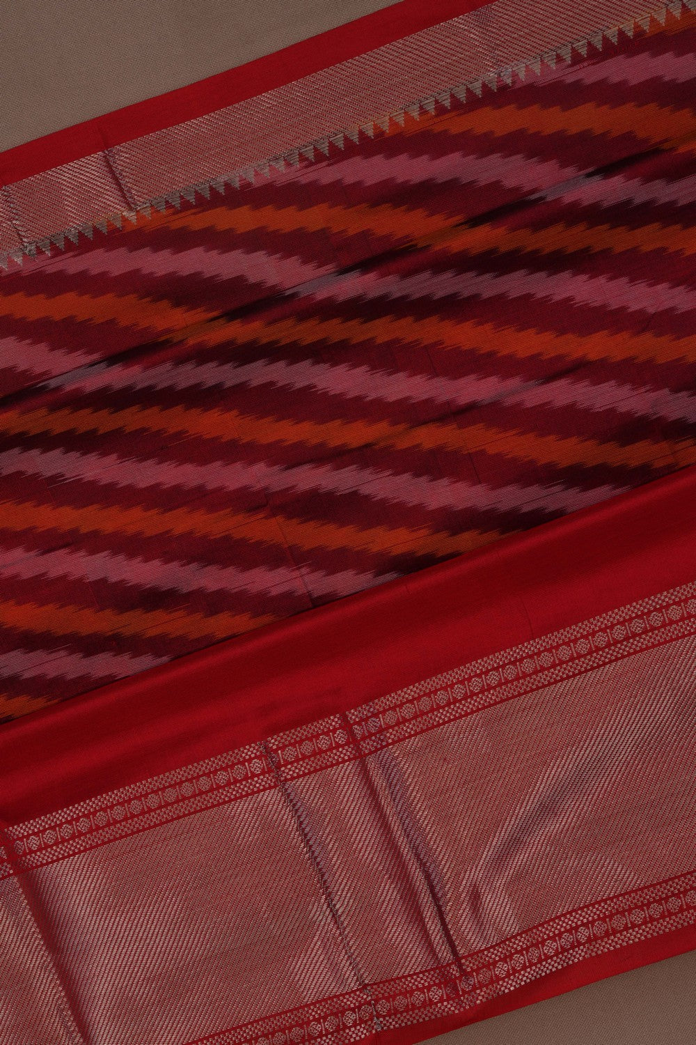 Mangalgiri Silk Red Saree