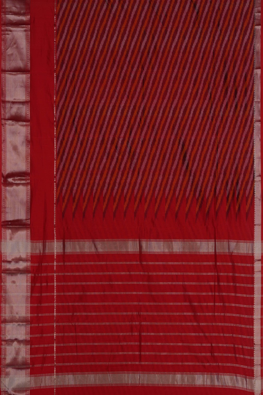 Mangalgiri Silk Red Saree