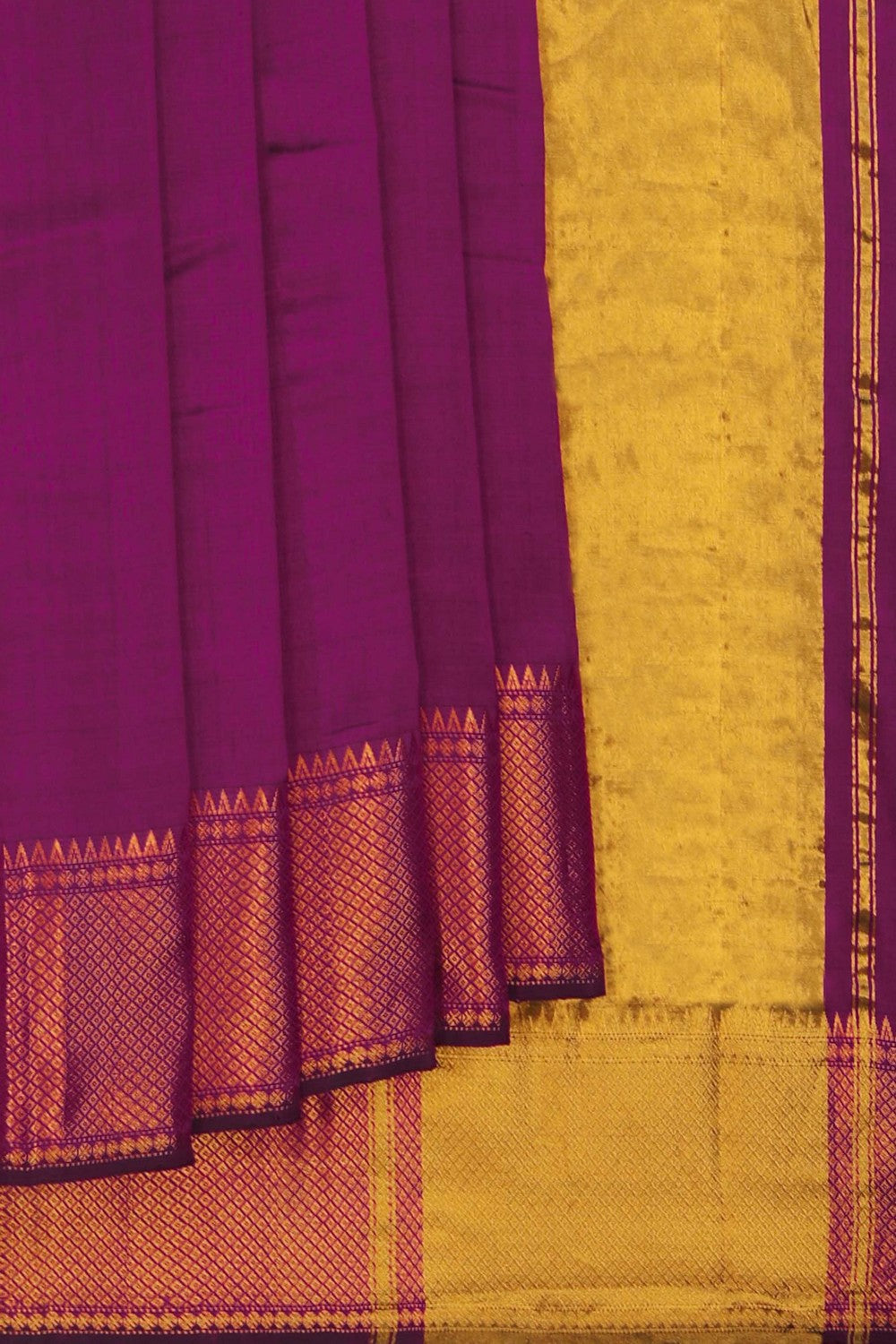 Image of Mangalgiri Silk Purple Saree