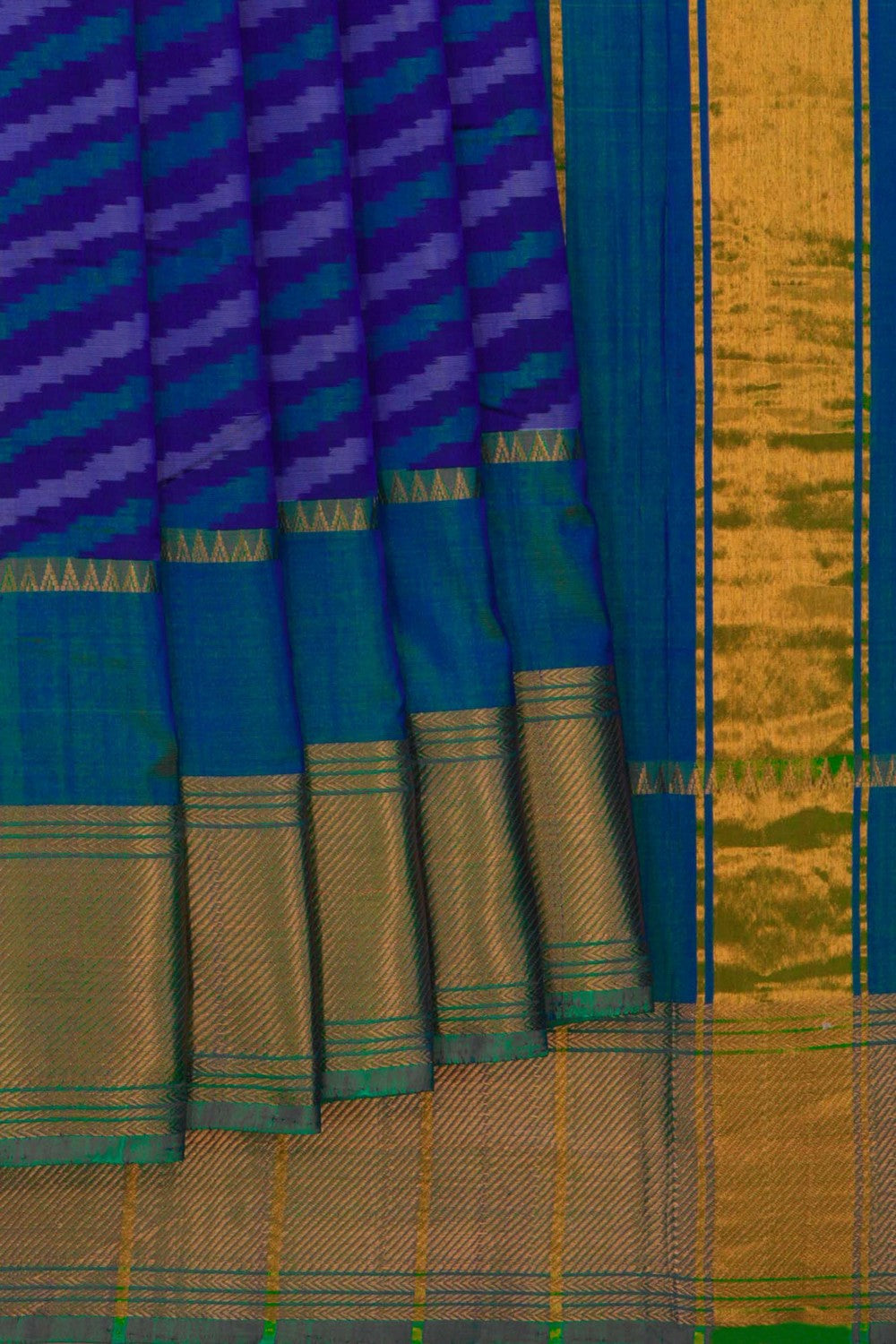 Mangalgiri Silk Royal Blue Saree