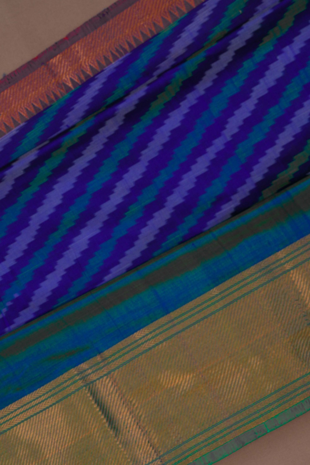 Mangalgiri Silk Royal Blue Saree