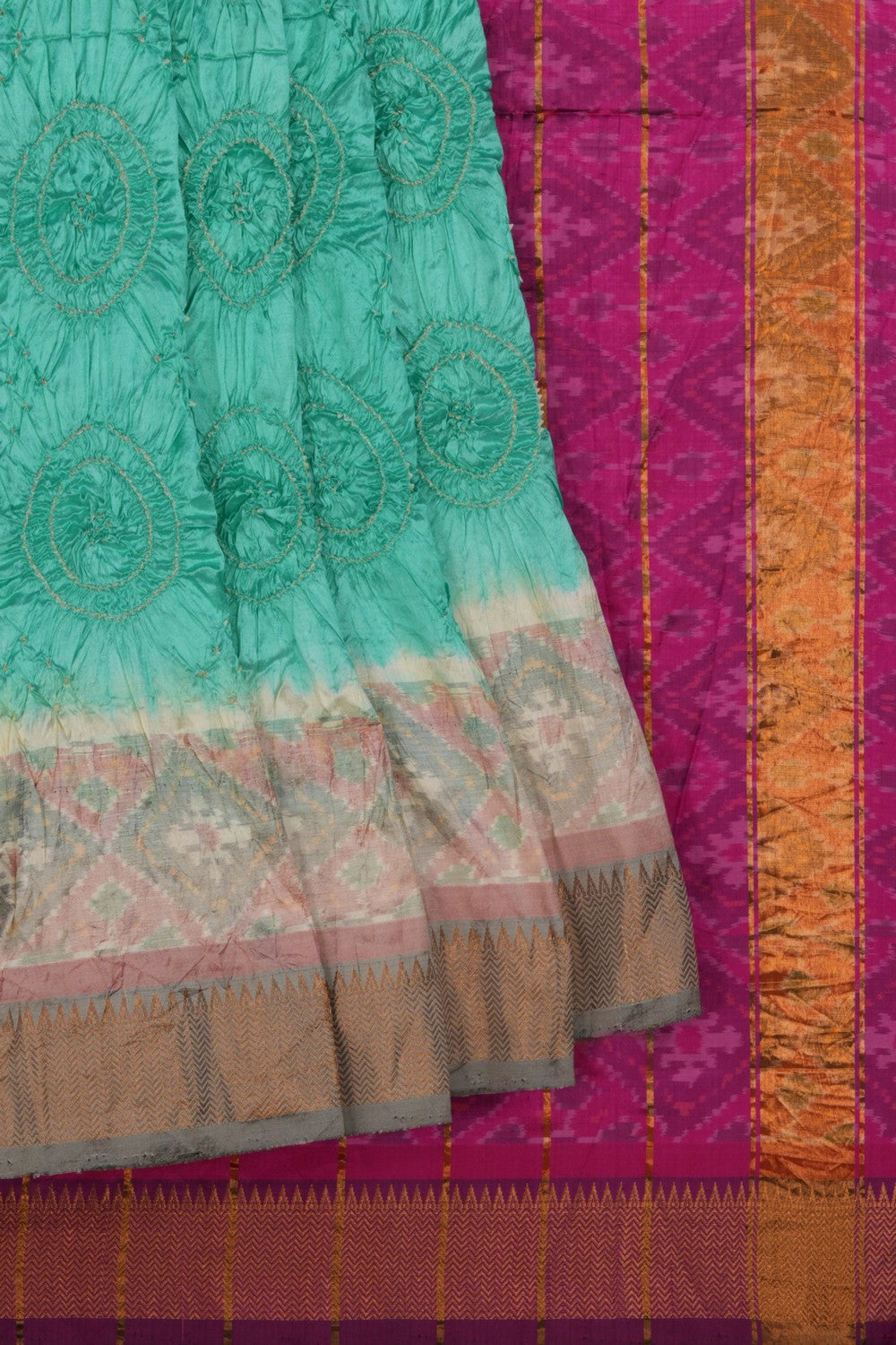 Image of Bandhani Saree With Patola Border