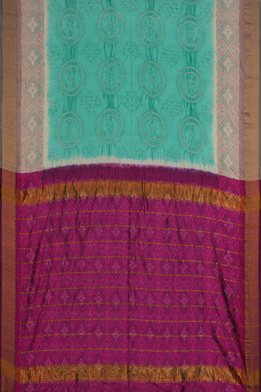 Image of Bandhani Saree With Patola Border