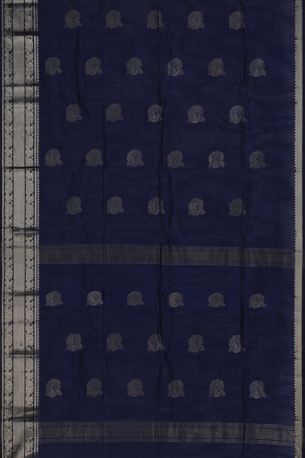 Image of Mangalgiri Silk Indigo Blue Saree