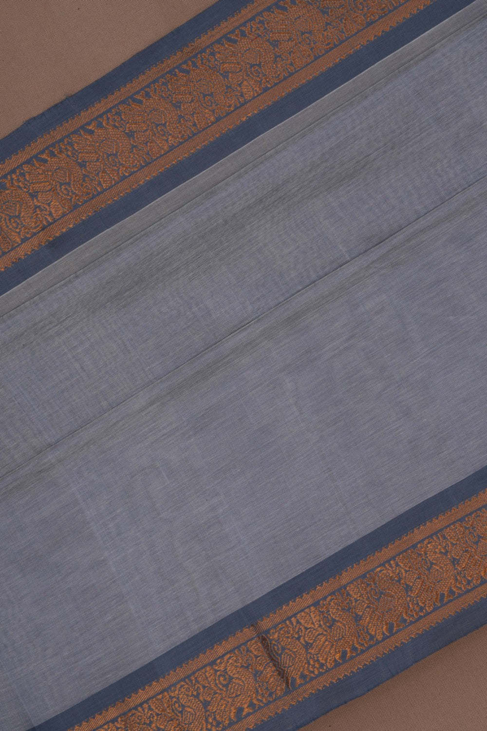 Image of Mangalgiri Silk Grey Saree