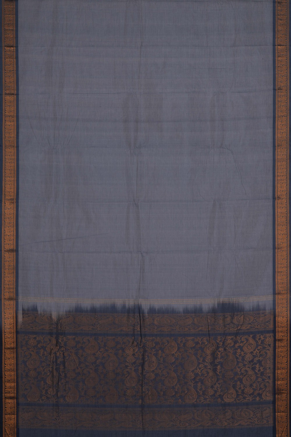 Image of Mangalgiri Silk Grey Saree