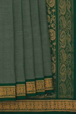 Image of Mangalgiri Silk Green Saree