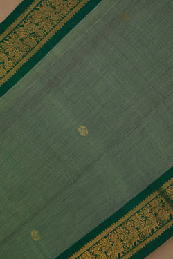Image of Mangalgiri Silk Green Saree