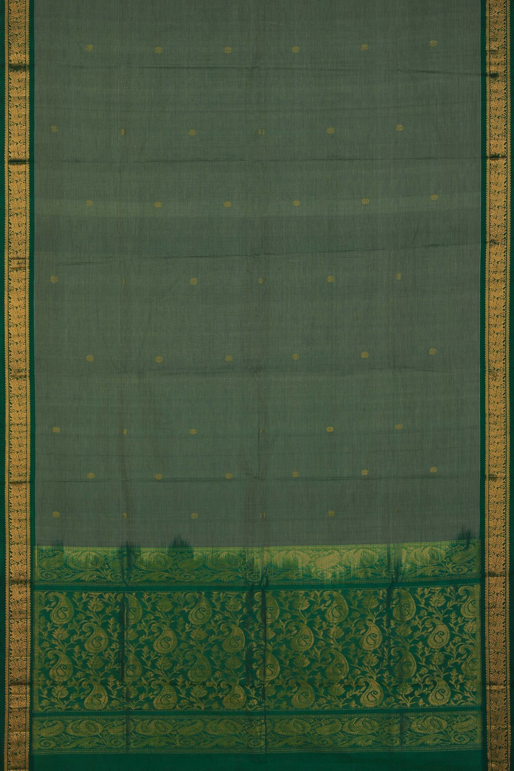 Image of Mangalgiri Silk Green Saree