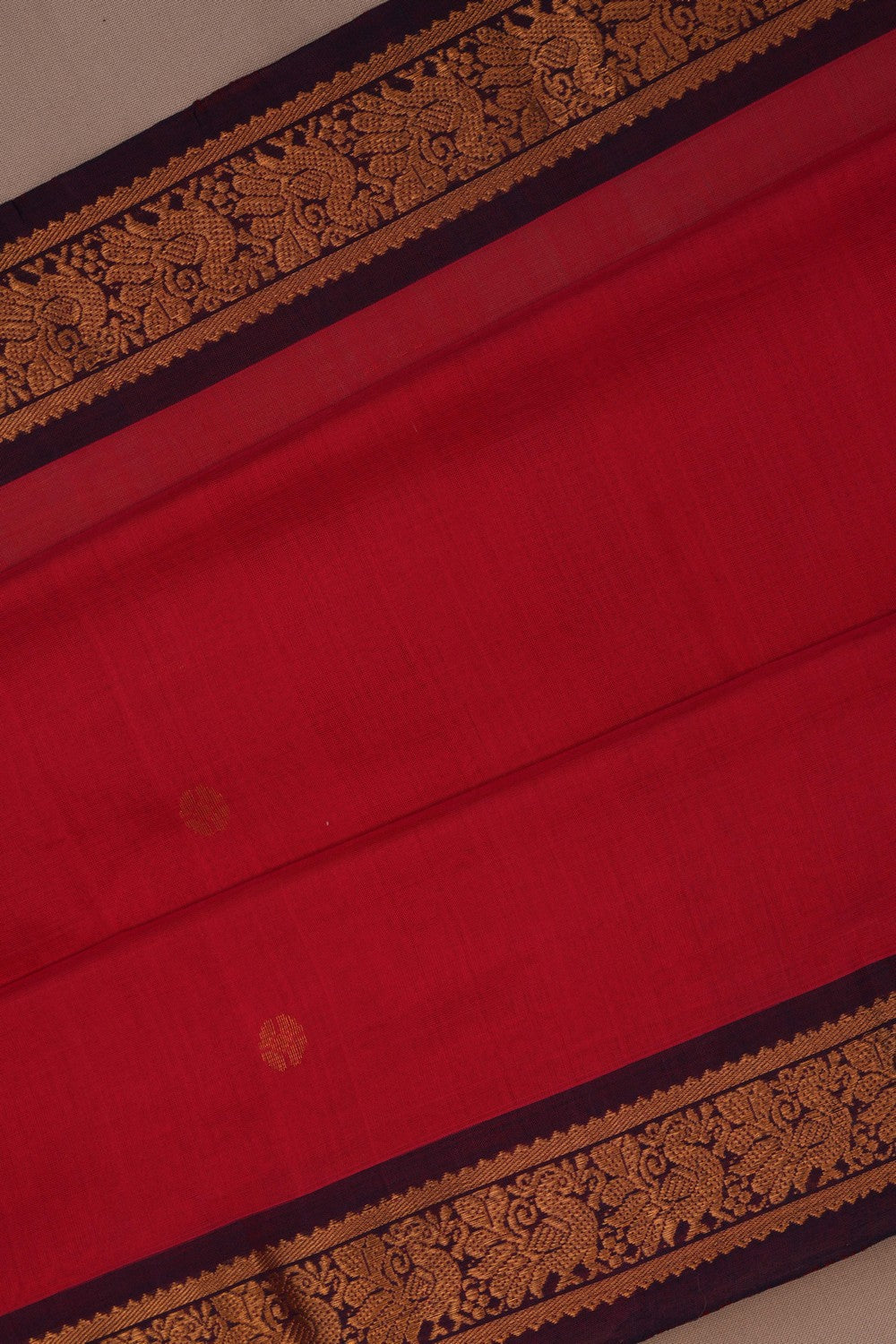 Mangalgiri Silk Red Saree