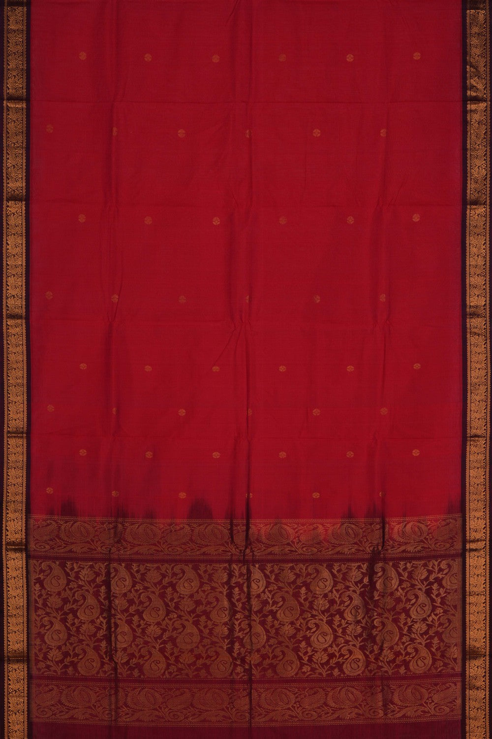 Image of Mangalgiri Silk Red Saree