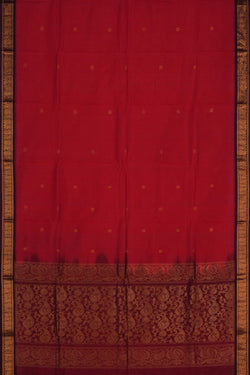 Image of Mangalgiri Silk Red Saree