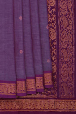 Image of Mangalgiri Silk Purple Saree
