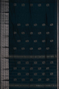 Image of Mangalgiri Silk Peacock Green Saree