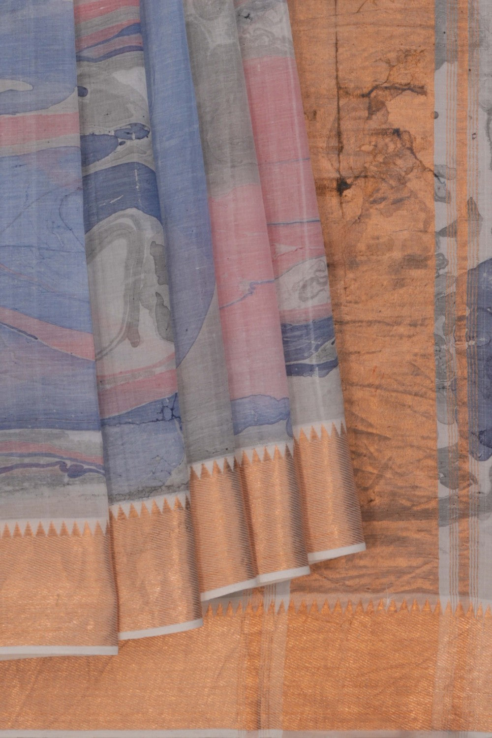 Image of Mangalgiri Silk Saree With Modern Art Print