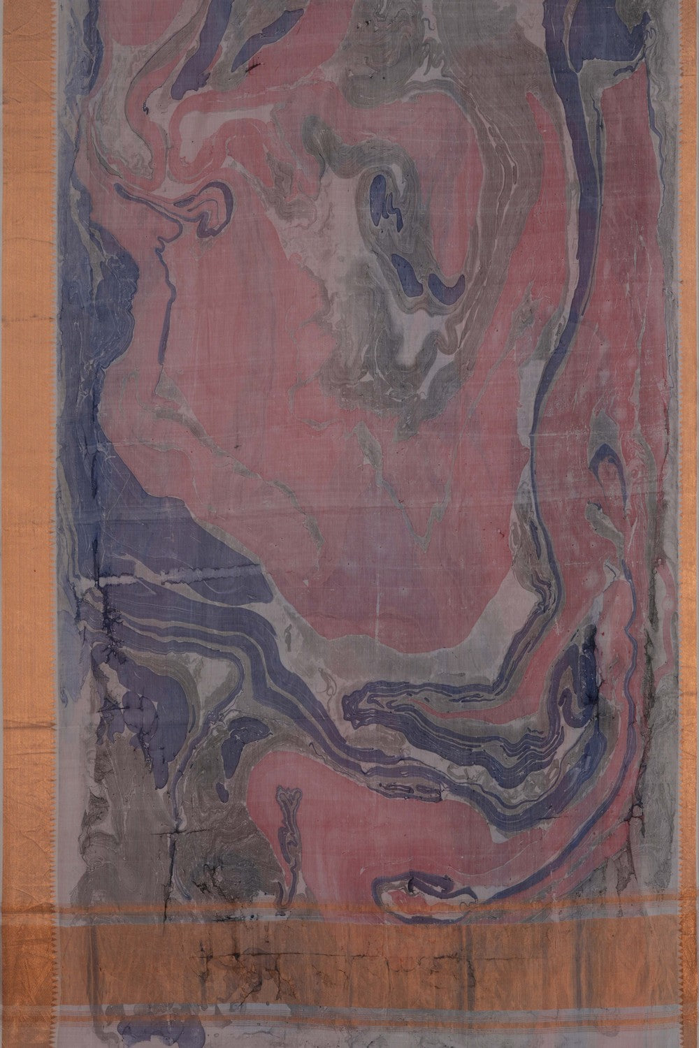 Image of Mangalgiri Silk Saree With Modern Art Print