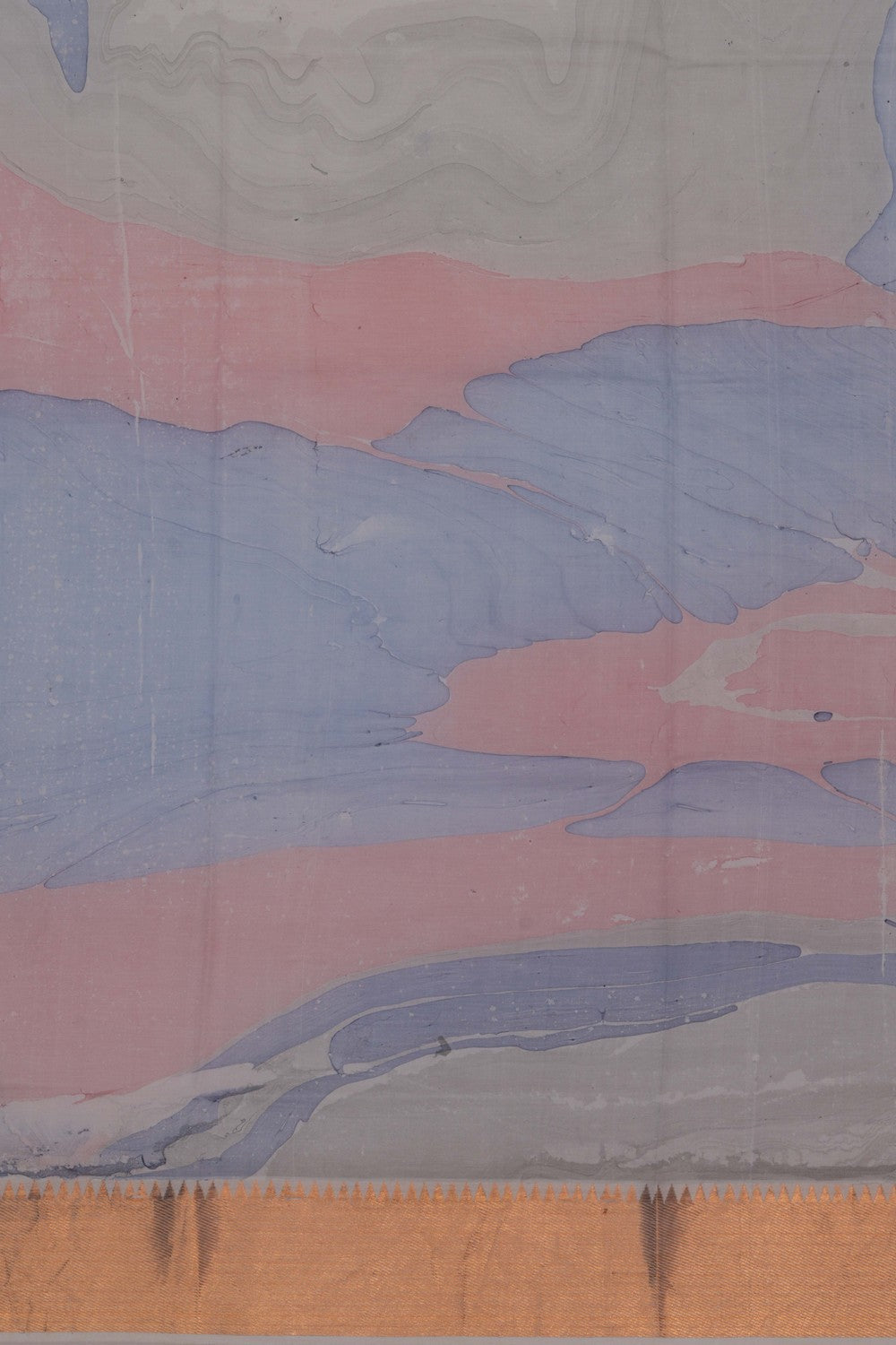 Mangalgiri Silk Saree With Modern Art Print
