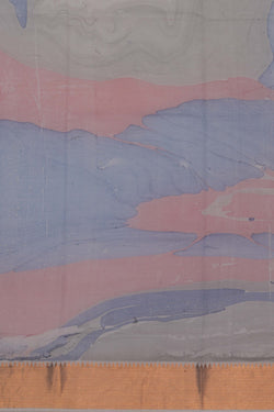 Image of Mangalgiri Silk Saree With Modern Art Print