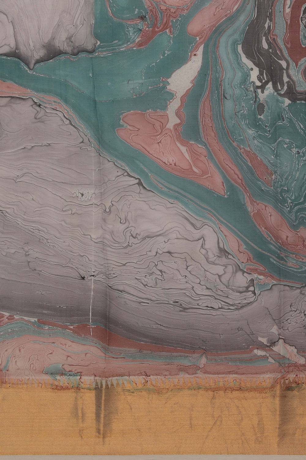 Image of Mangalgiri Silk Saree With Modern Art Print