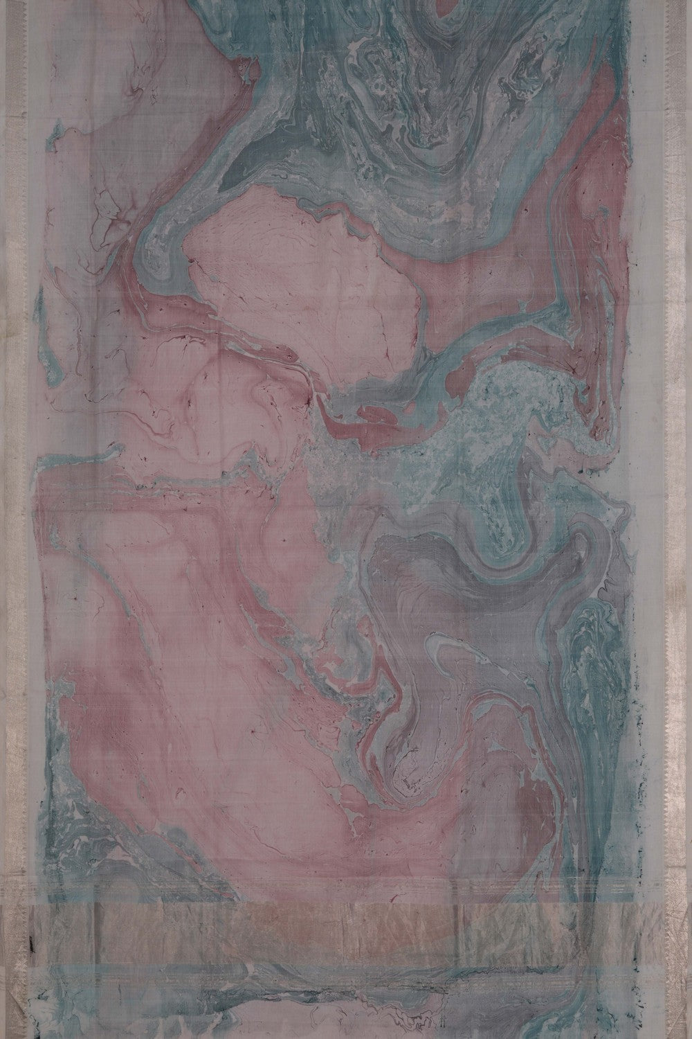 Image of Mangalgiri Silk Saree With Modern Art Print