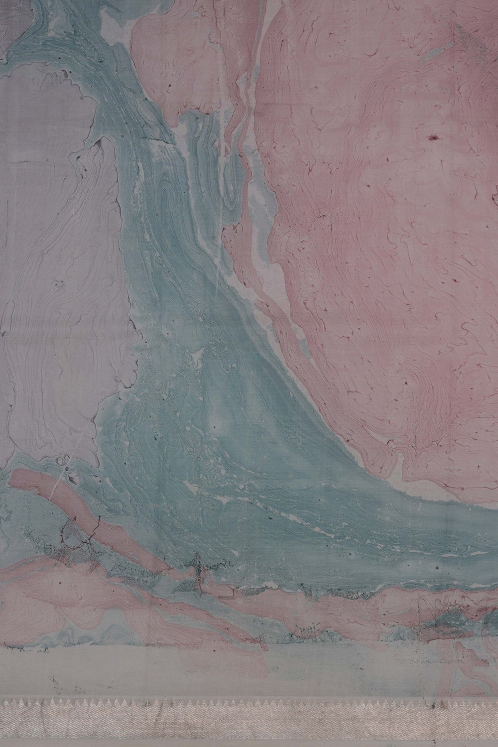 Image of Mangalgiri Silk Saree With Modern Art Print