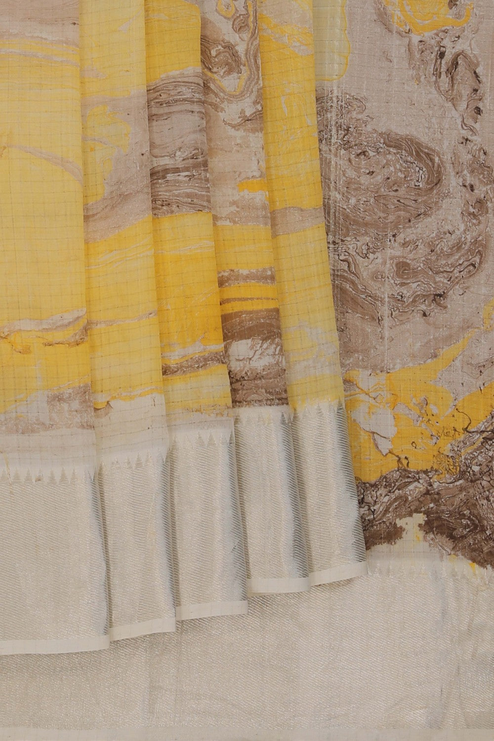 Image of Mangalgiri Silk Saree With Modern Art Print