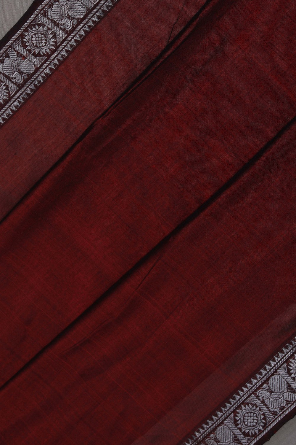 Mangalgiri Silk Maroon Saree