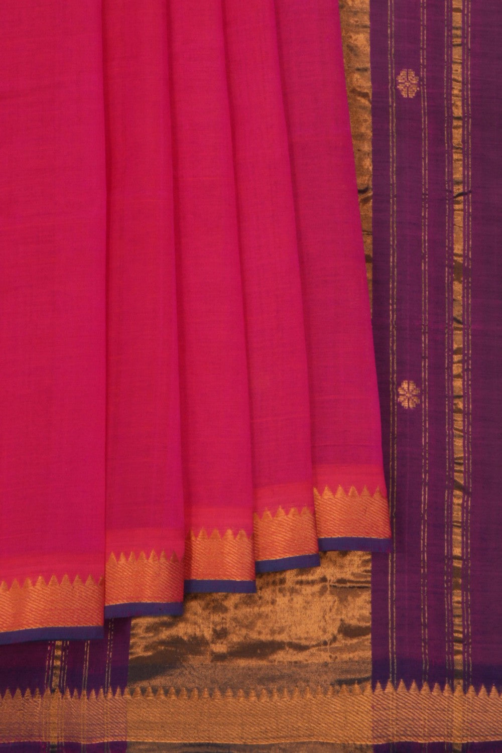 Image of Mangalgiri Silk Pink Saree