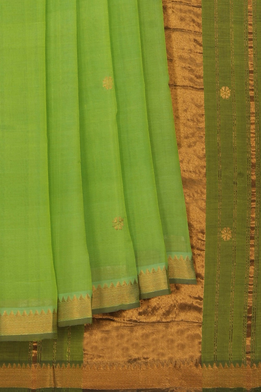 Image of Mangalgiri Silk Mint Green Saree