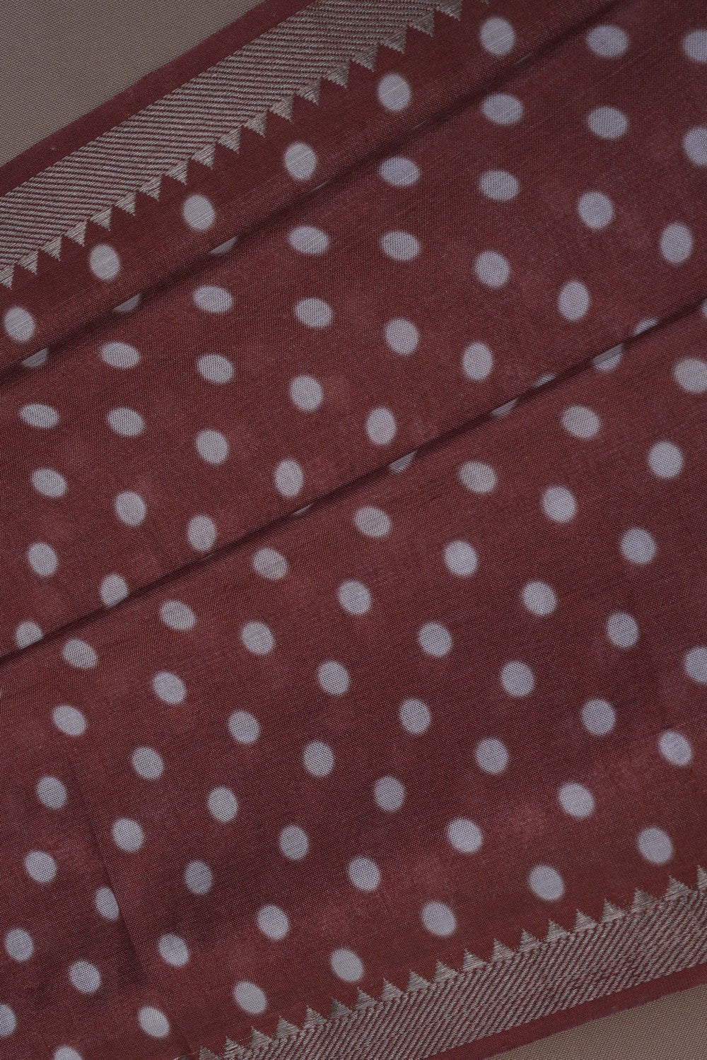 Image of Mangalgiri Silk Brown Saree