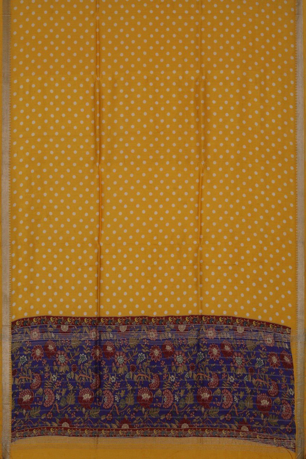 Image of Mangalgiri Silk Yellow Saree