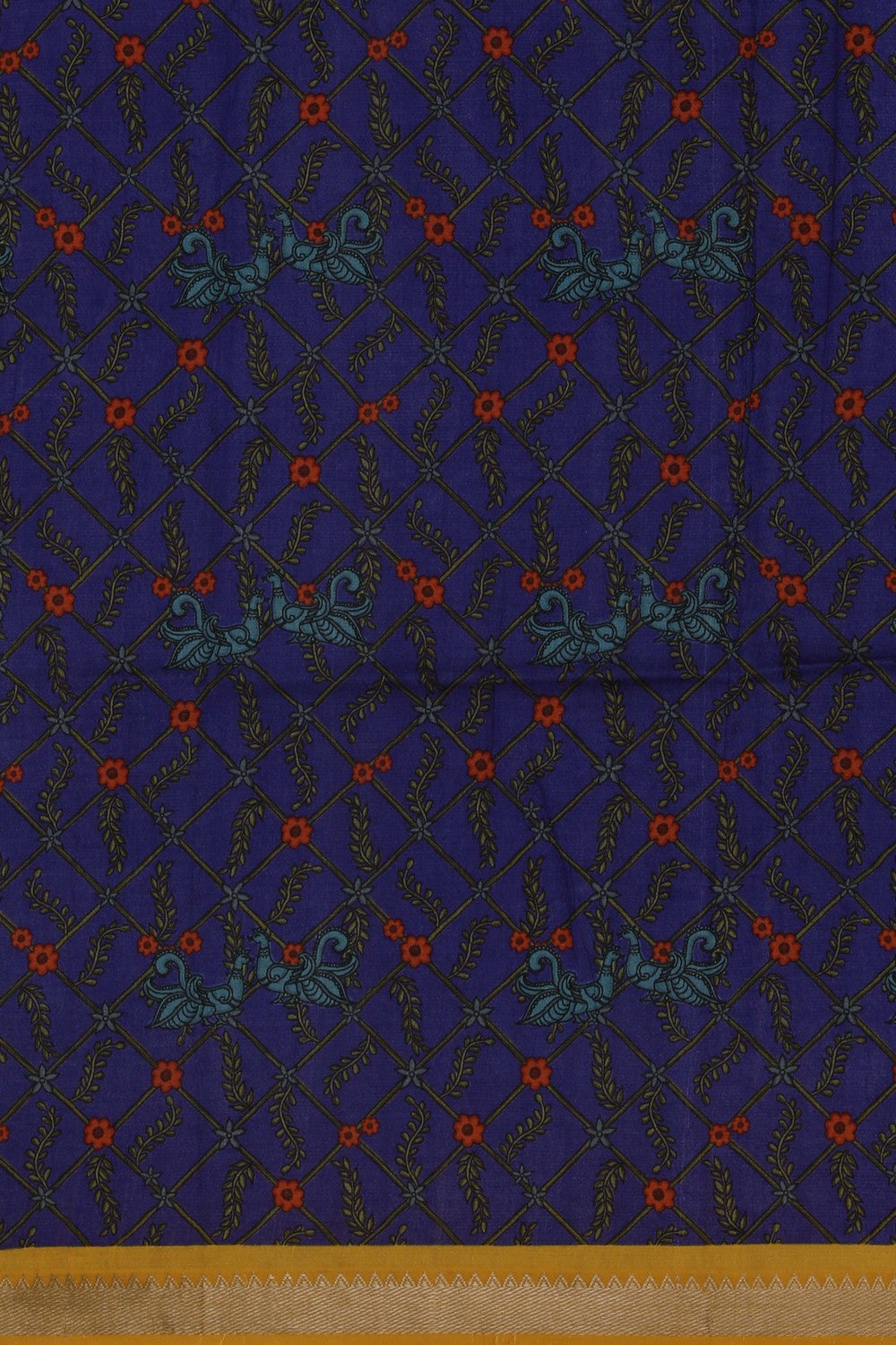 Image of Mangalgiri Silk Yellow Saree