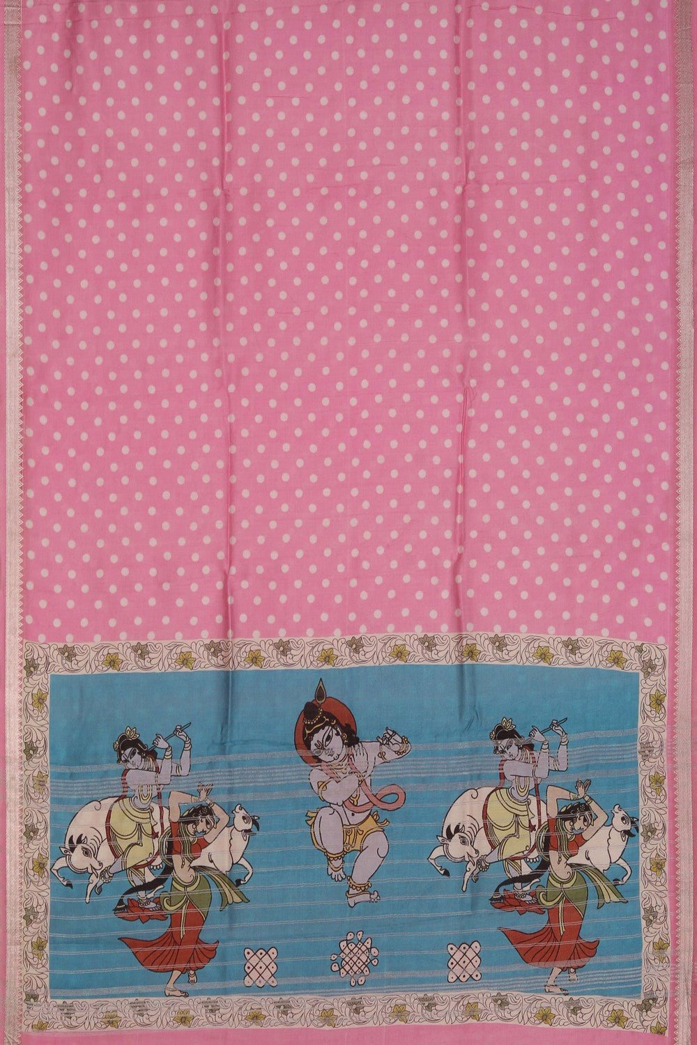 Image of Mangalgiri Silk Pink Saree