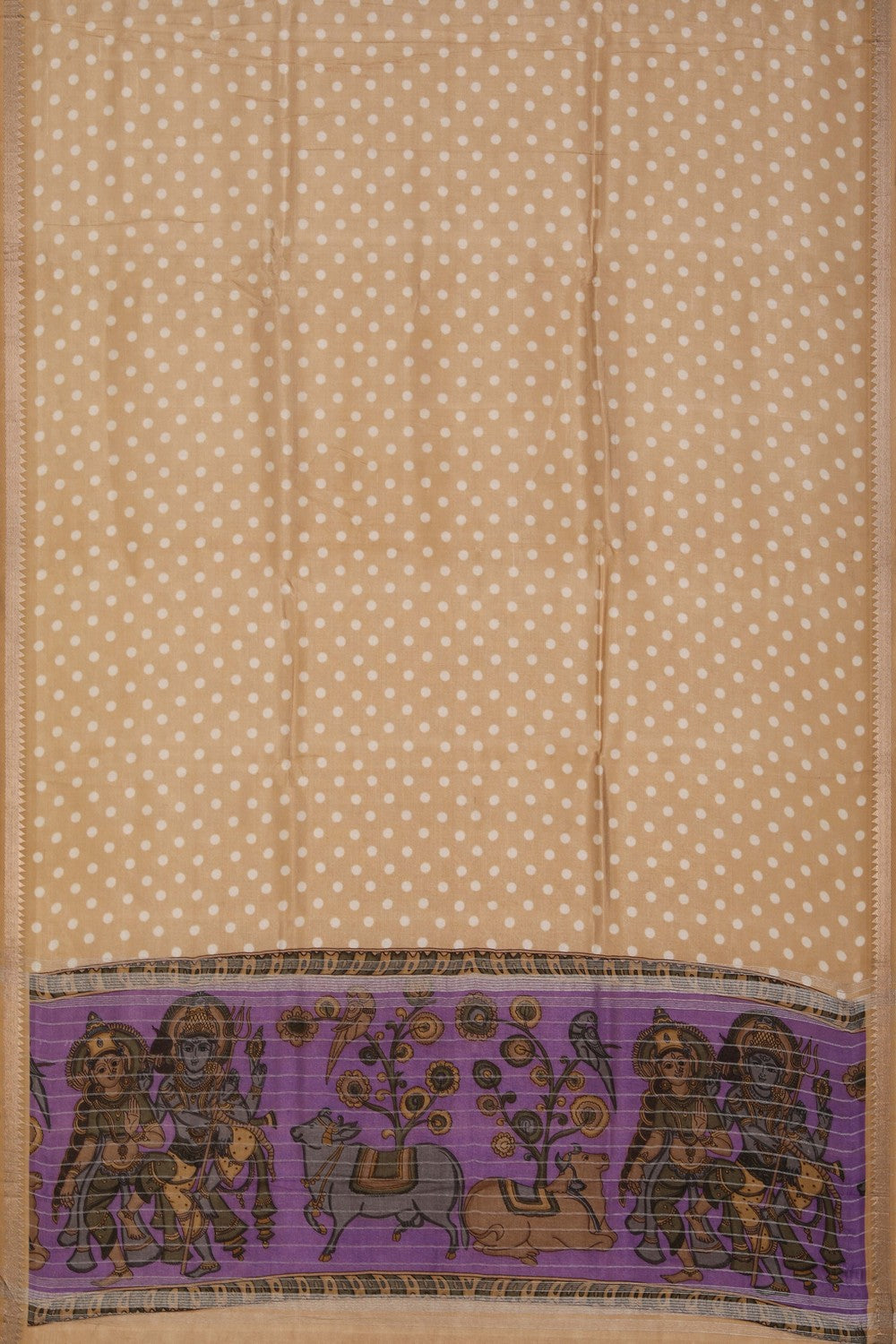 Image of Mangalgiri Silk Beige Saree