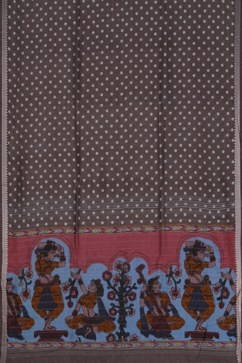 Image of Mangalgiri Silk Grey Saree