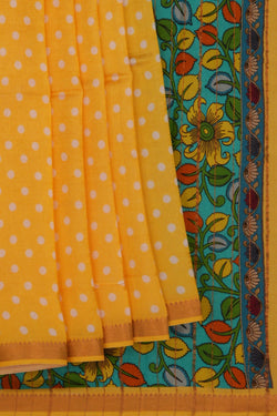 Image of Mangalgiri Silk Yellow Saree