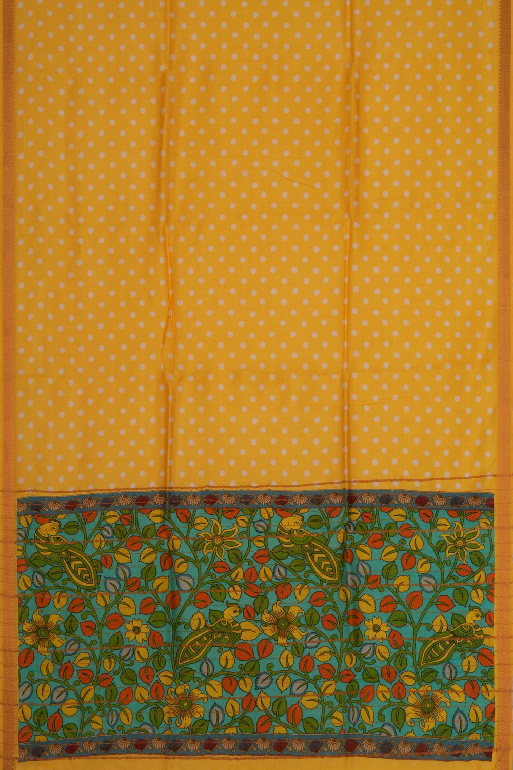Image of Mangalgiri Silk Yellow Saree