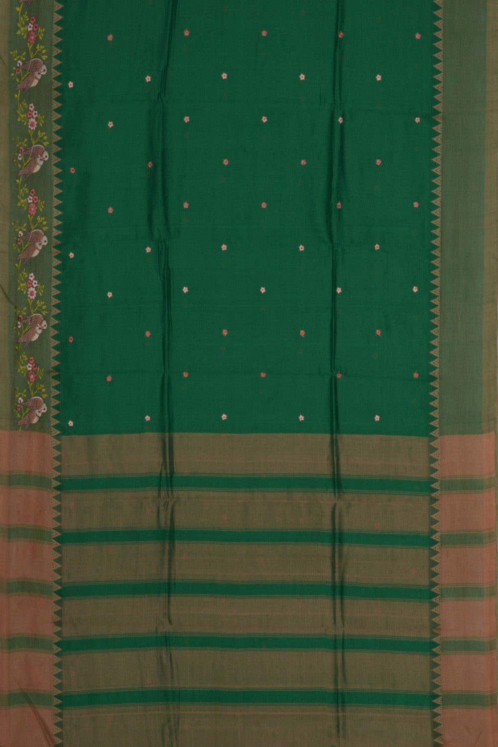 Image of Mangalgiri Silk Green Saree
