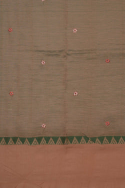 Image of Mangalgiri Silk Green Saree