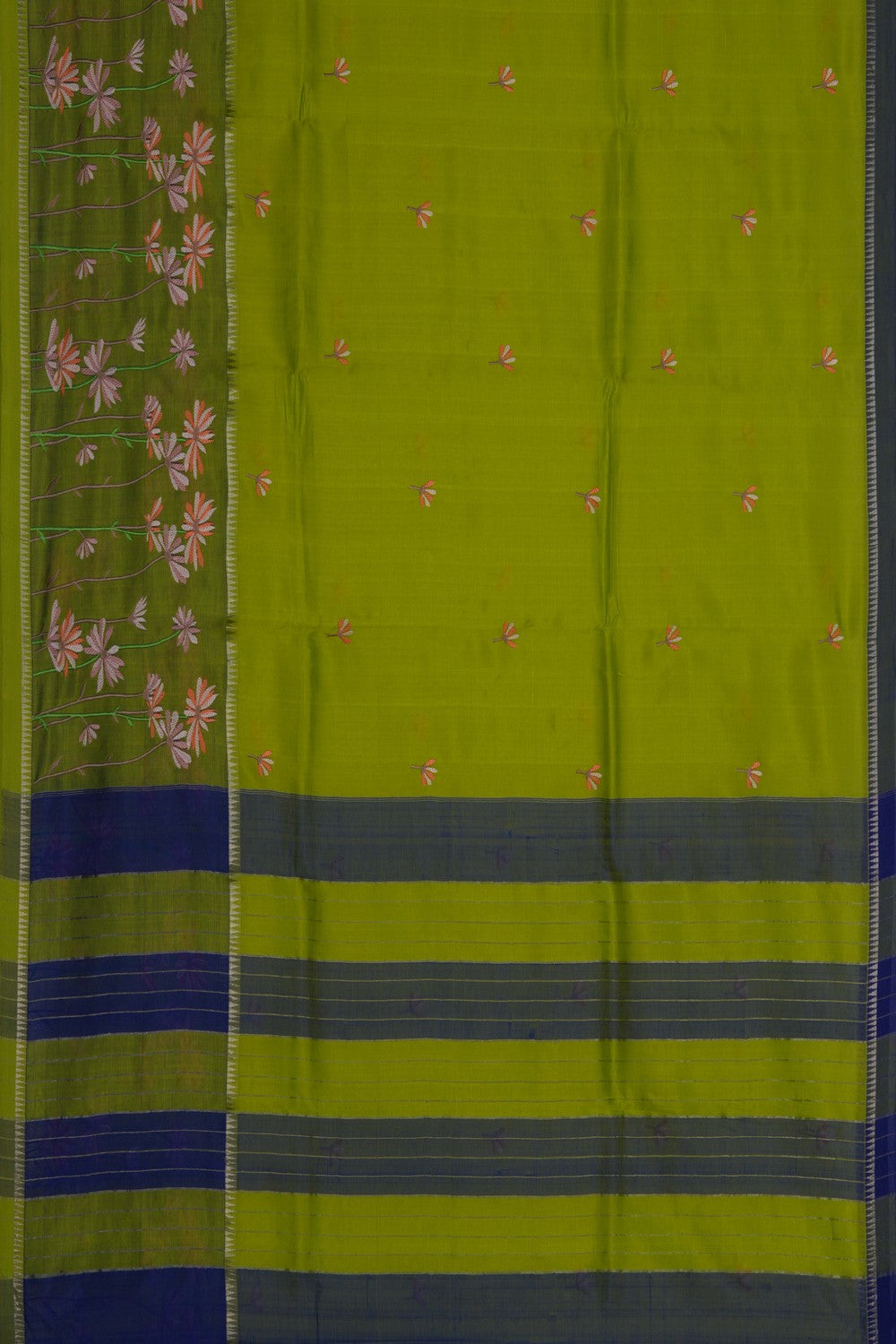 Image of Mangalgiri Silk Green Saree
