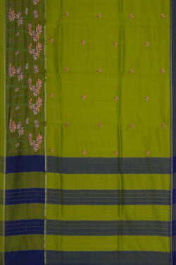 Image of Mangalgiri Silk Green Saree