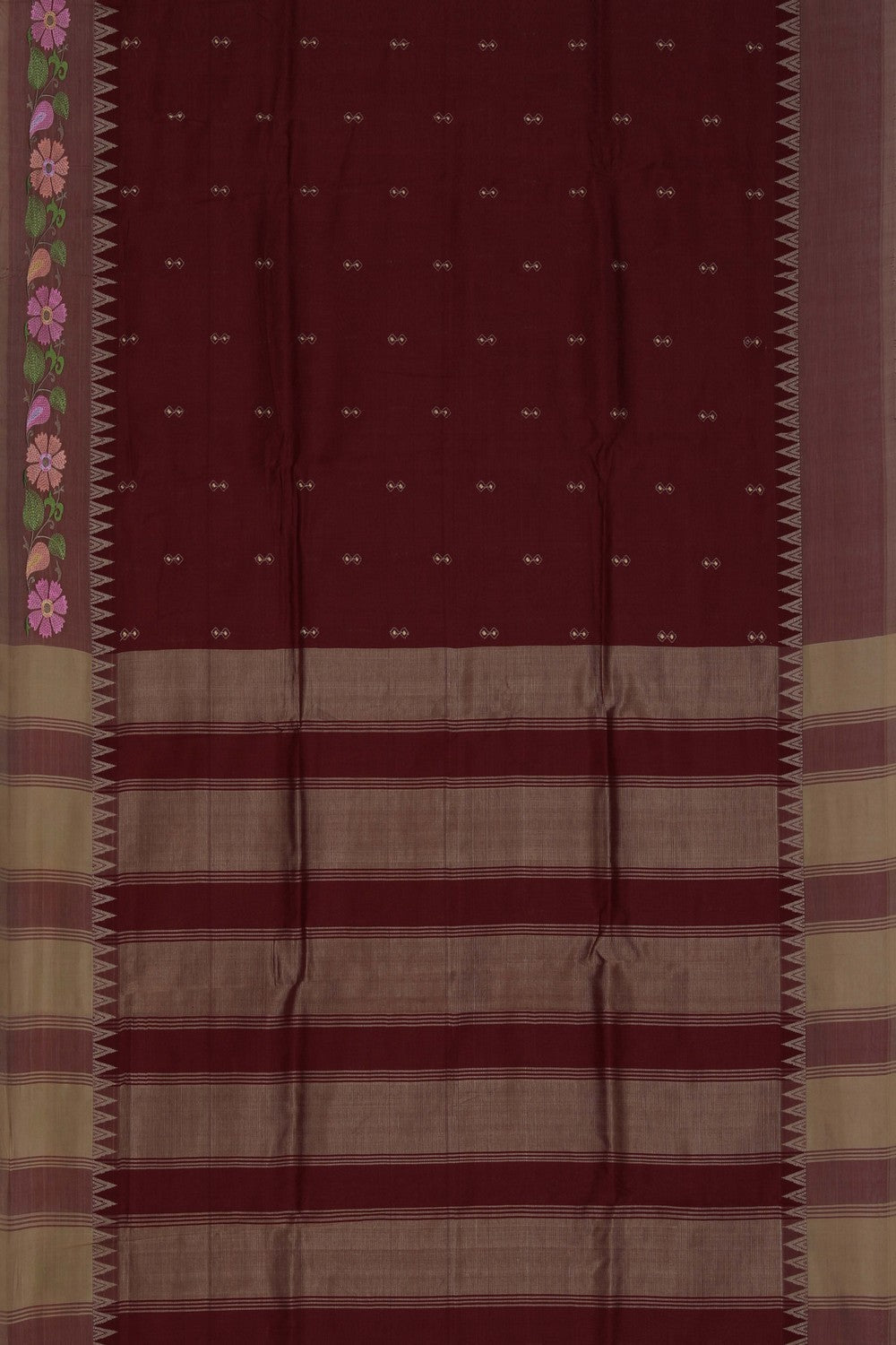 Image of Mangalgiri Silk Maroon Saree