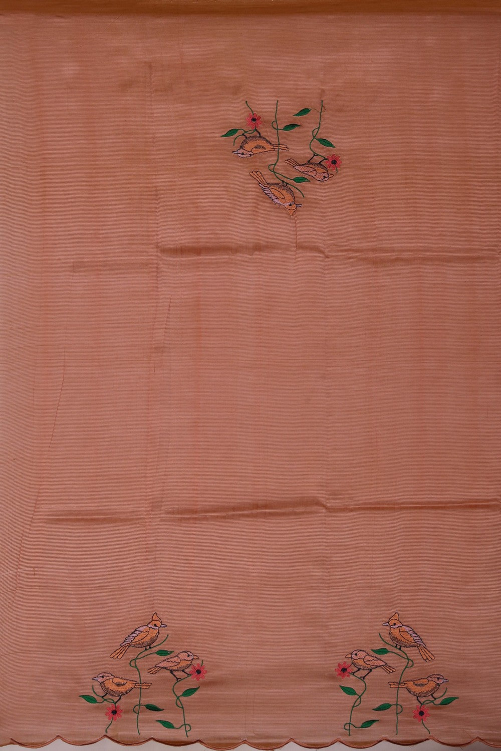 Image of Mangalgiri Silk Peach Saree